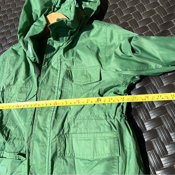 Lands' End Boy Girl Unisex Green Hooded Fleece Lined Windbreaker Jacket Medium - Picture 9 of 9